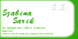 szabina sarik business card
